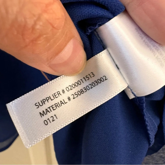 Ralph Lauren Black Label Chiffon Cape-Overlay mesh Jersey Dress sz 12 Large blue - Picture 6 of 15